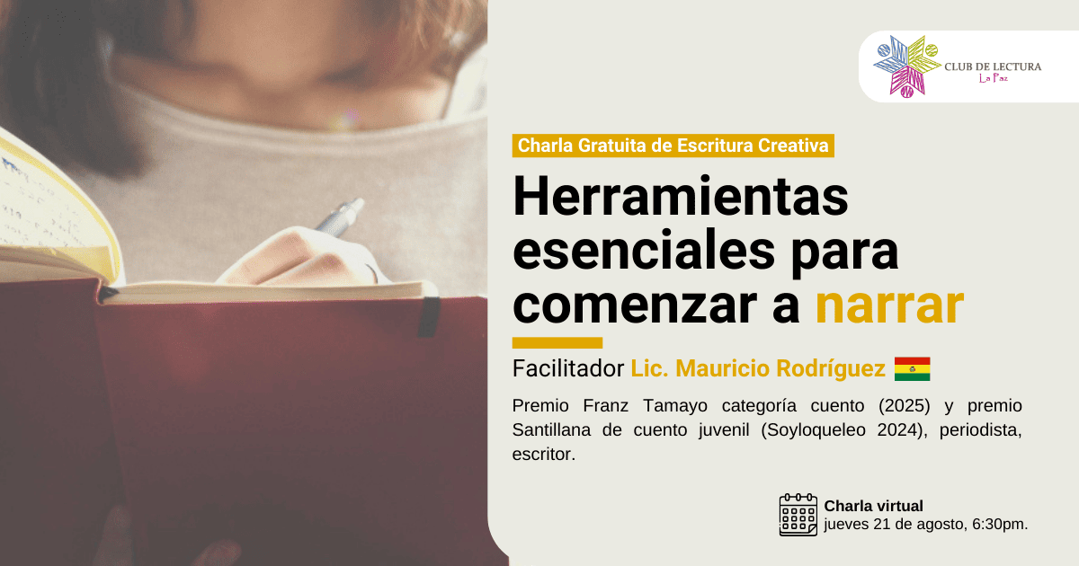 Charla virtual gratuita "Herramientas esenciales para comenzar a narrar"