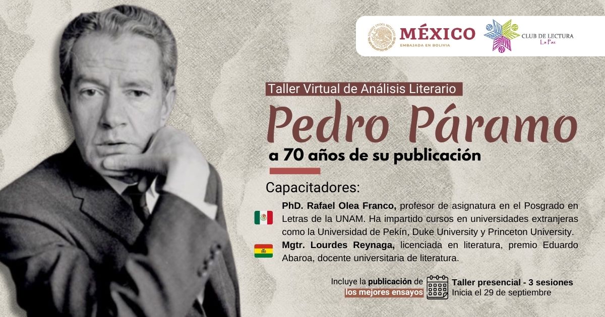 Taller Virtual de Análisis Literario sobre "Pedro Páramo" a 70 años de su publicación