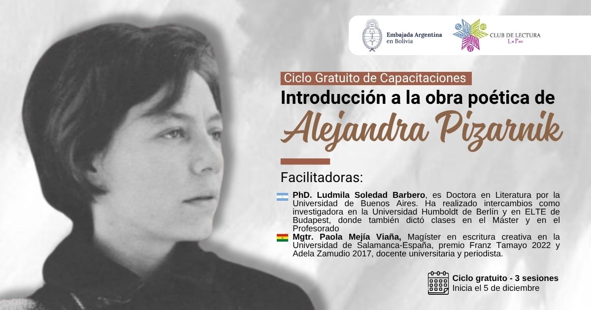 Ciclo Gratuito de Capacitaciones Sobre la Obra Poética de Alejandra Pizarnik