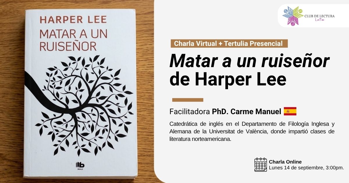 Capacitación Virtual Gratuita sobre Matar a un ruiseñor de Harper Lee + Tertulia Literaria